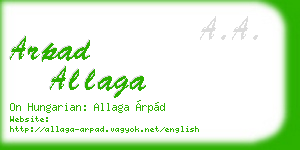 arpad allaga business card